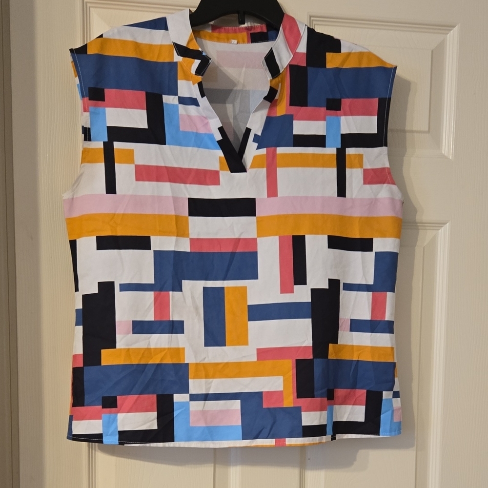 Colorful Geometric Women's Top